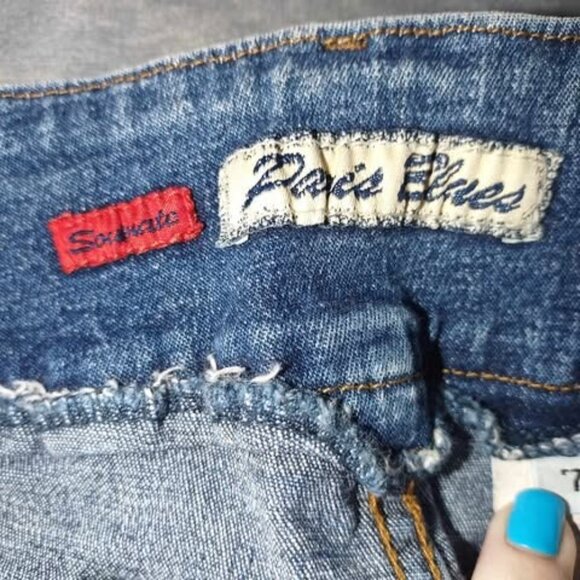 Paris Blues soulmate Women 7 Vintage Flare Bootcut Jeans High Waist Y2K Denim - Picture 2 of 11